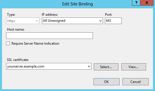 IIS SSL Binding