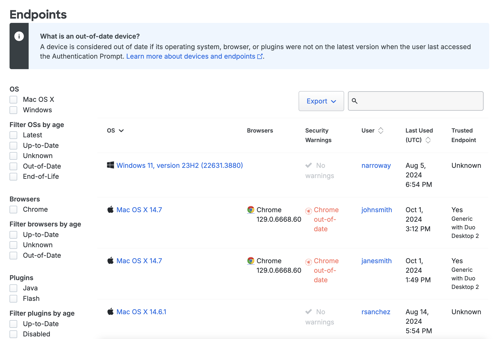 Endpoints Tab