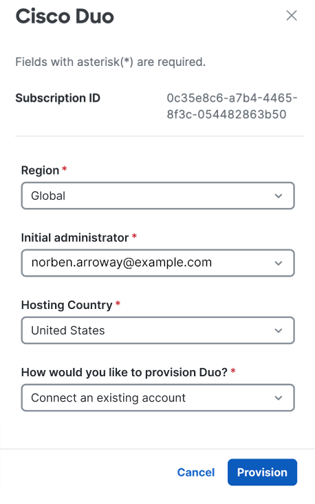 Provision Duo in Cisco Security Provisioning and Administration