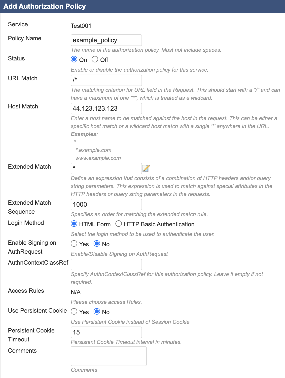 Barracuda Web Application Firewall Add Authorization Policy Pop-up Window