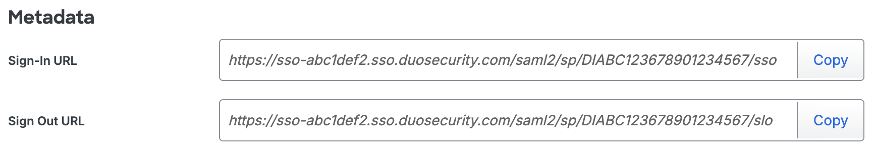 Duo Drip Metadata URLs