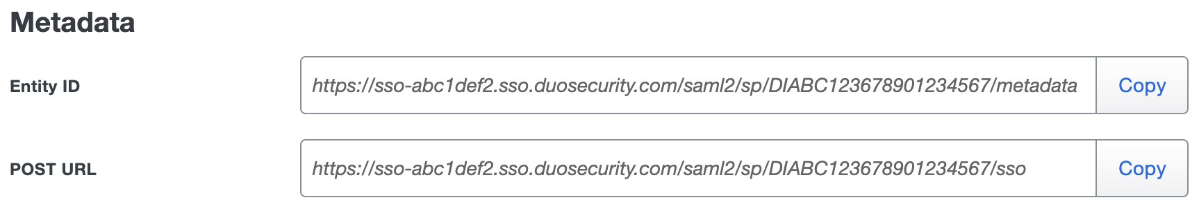 Duo Globalscape EFT Metadata URLs