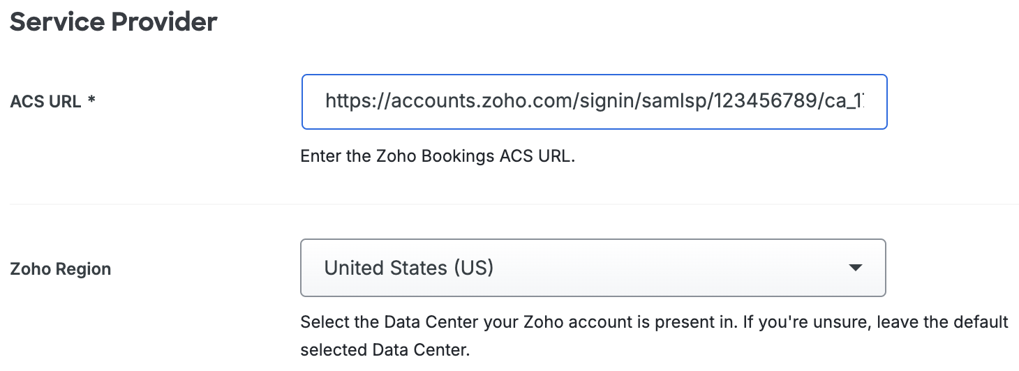 Duo Zoho Bookings Service Provider Fields