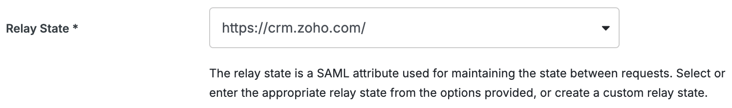 Duo Zoho CRM Relay State Field