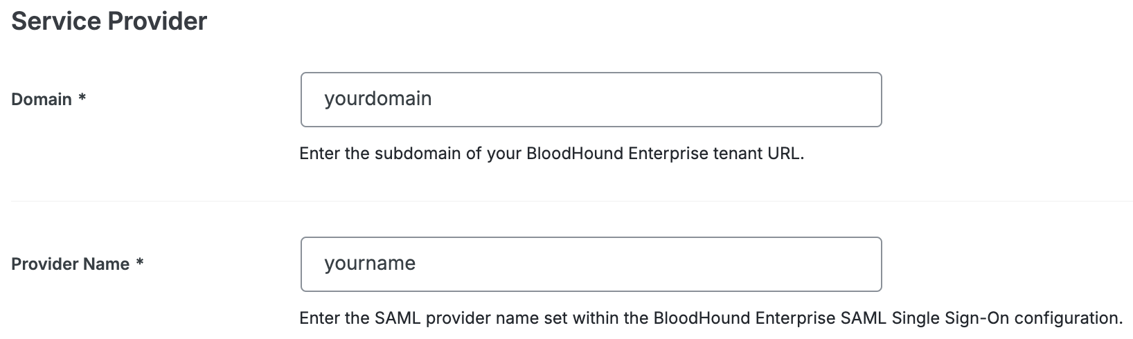 Duo BloodHound Enterprise Service Provider Fields