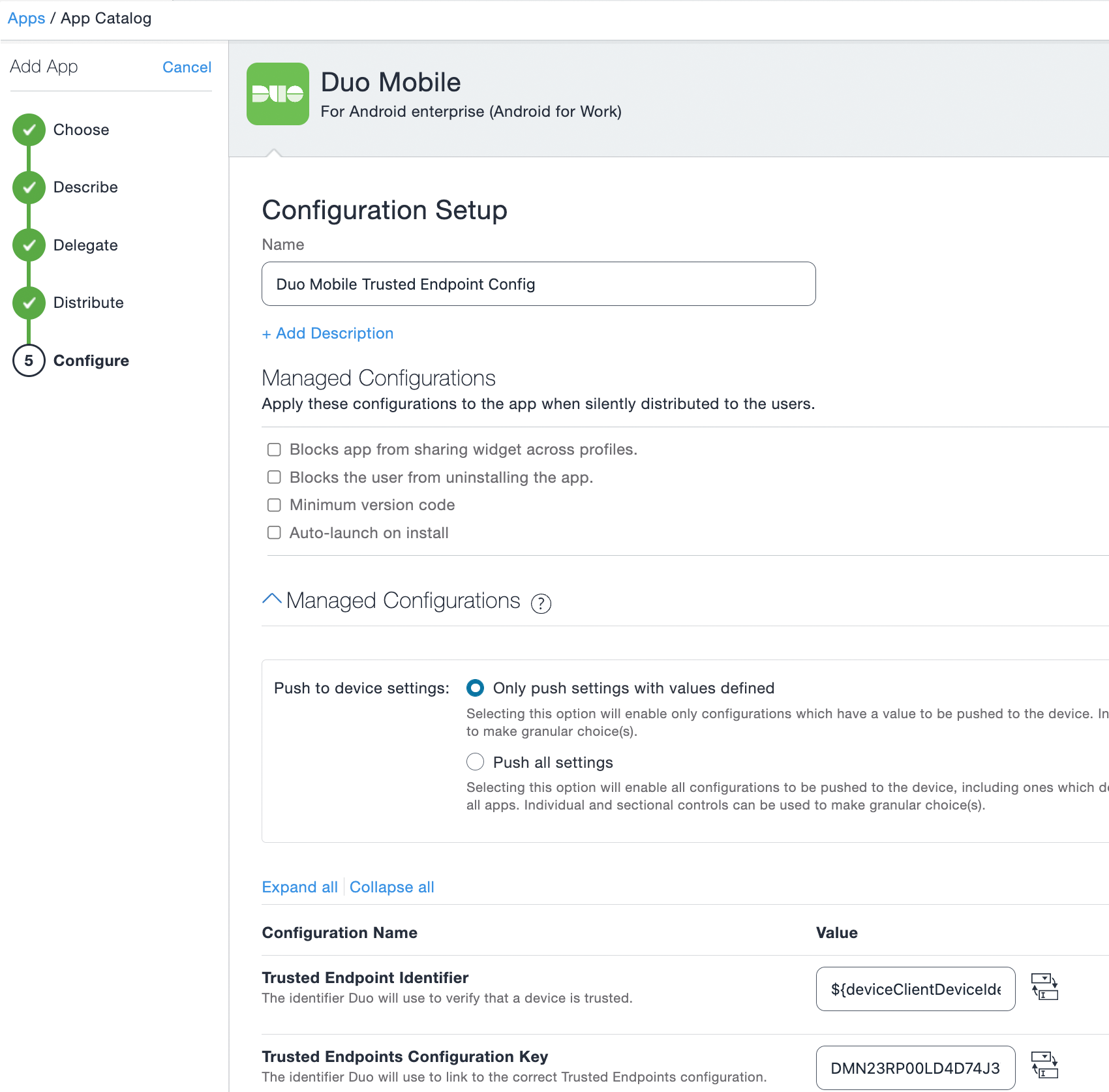 Duo Mobile Android Configuration