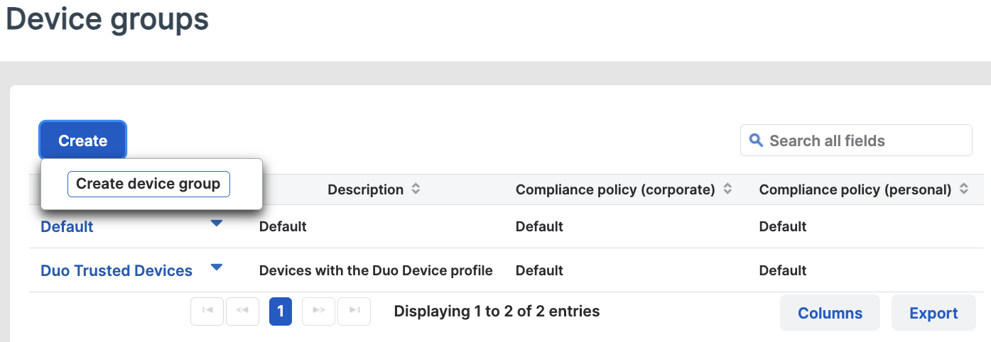 Sophos Mobile New Device Group